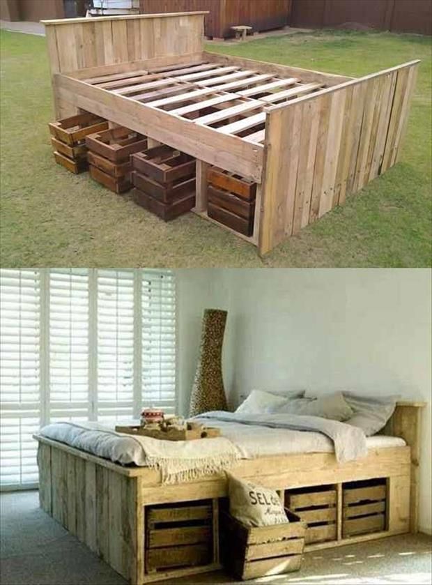 pallets-111, adorable bedframe! Would look so good with the bedroom themed I have planned