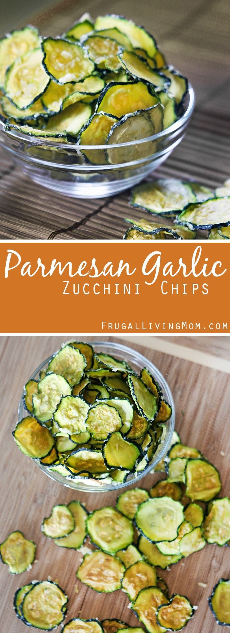 Parmesan Garlic Zucchini Chips!! Yum! Looking for a #healthy snack for the whole family? Give these a try.
