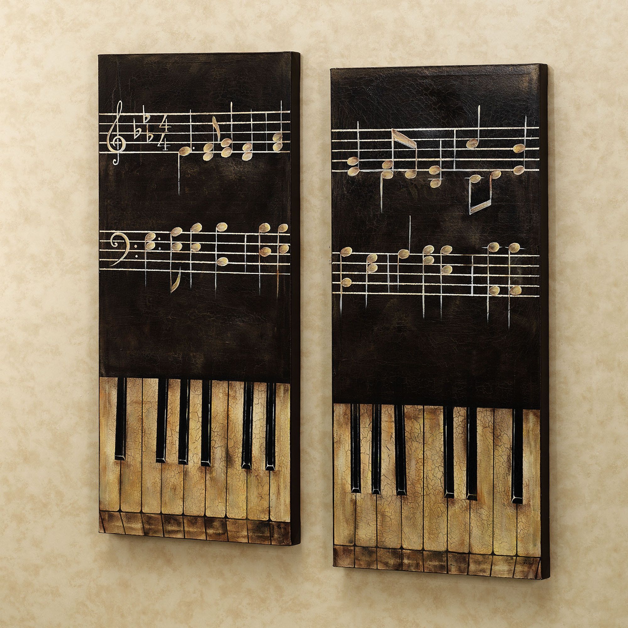piano key wall art | Home Piano Keys I Canvas Art Set of Two