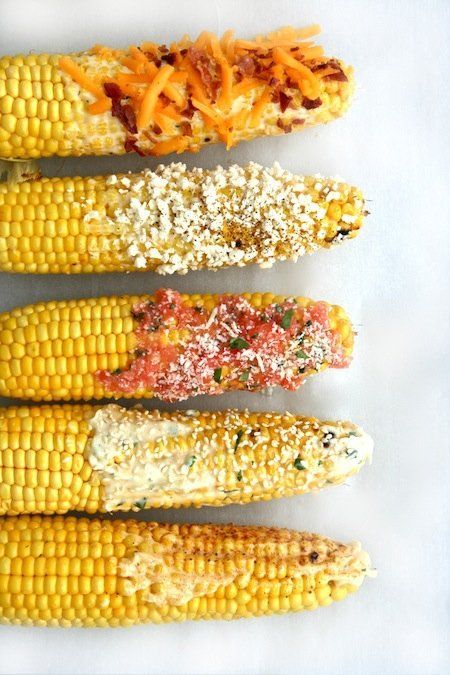 Pick up sweet corn at the farmers market and have a “Build Your Own Corn Cob” bar for dinner!