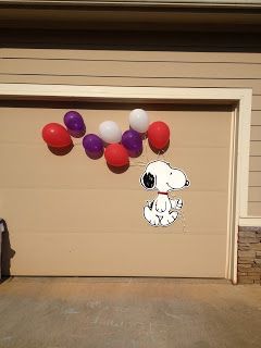 Planning for a Snoopy Birthday Party. AWESOME idea, and Parker would love to have it hanging in his room after the party.
