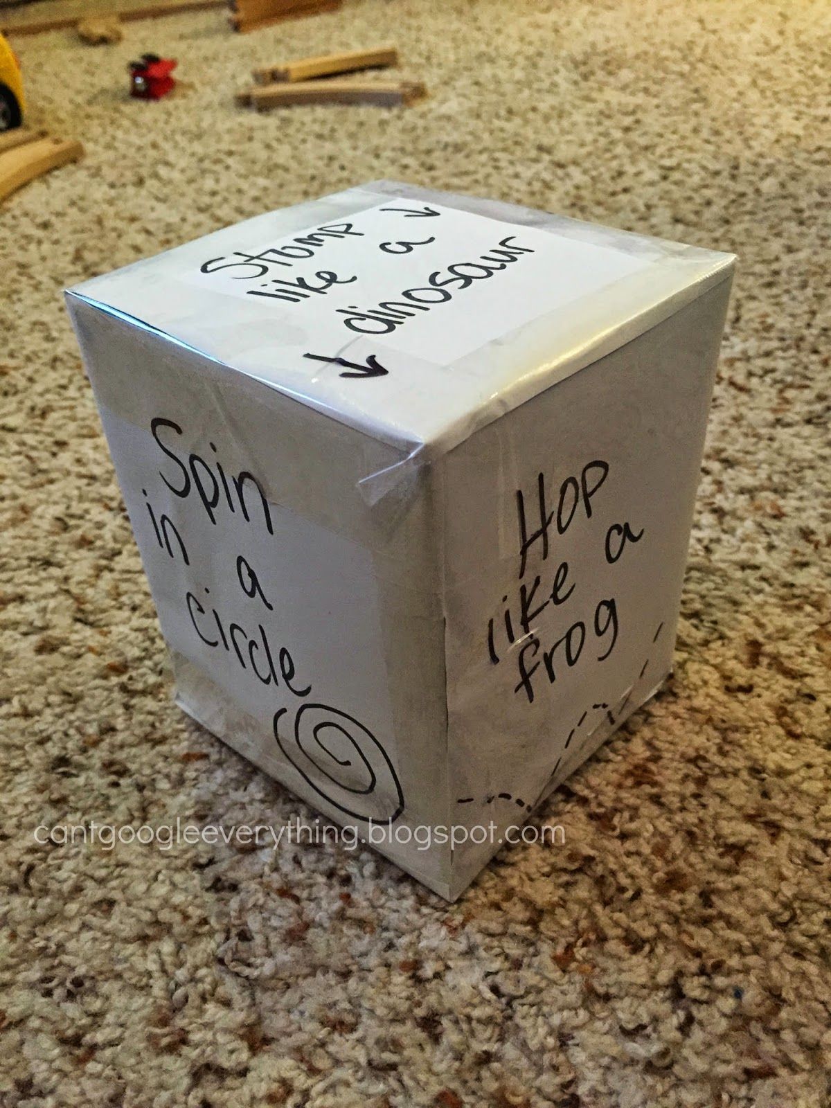 Rainy Day Fun!  Create an activity dice for your active toddler or preschooler to play with!