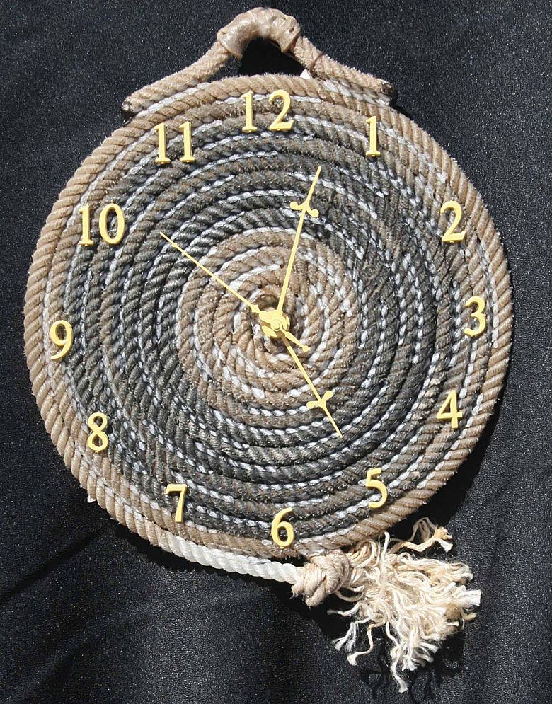 Rope Clocks made with lariat rope, western clocks by Jus Ropen Kreations