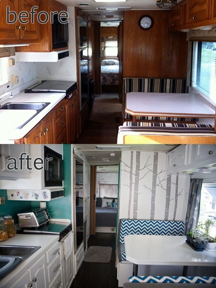 RV / Motorhome Interior Remodel- really like the brightness after the remodel.