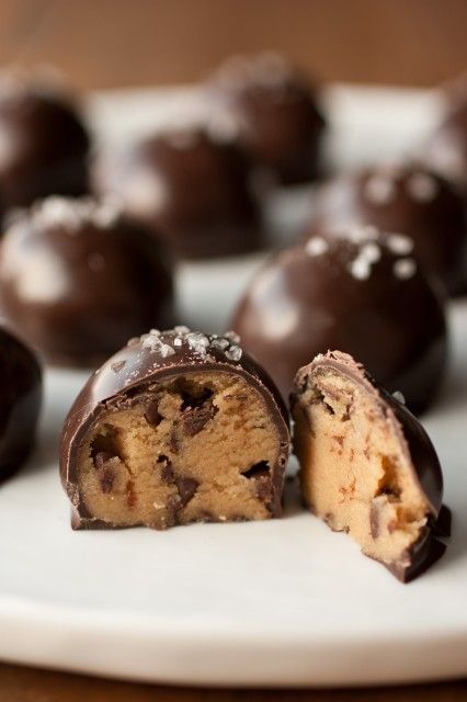 Salted Browned Butter Chocolate Chip Cookie Dough Truffles @Jaclyn Booton {Cooking Classy}