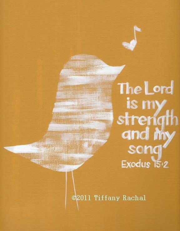 Scripture Art – Bible Verse Wall Art – The Lord is My Strength – MADE to ORDER -11×14 Acrylic Painting – Wrapped Canvas. $48.00,