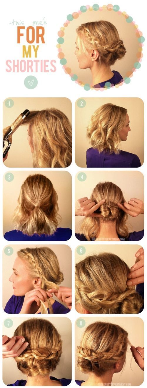short hair updo would look sweet to have the braids tie into bun =) still awesome though