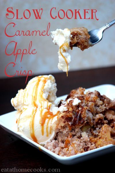 Slow Cooker Caramel Apple Crisp – Easy and fantastic slow cooker dessert!