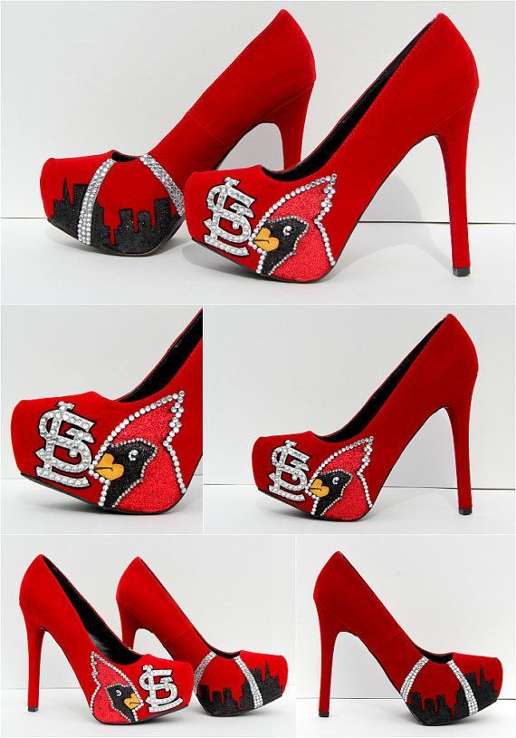 St Louis Cardinals Crystal and Glitter Shoes by WickedAddiction, $140.00