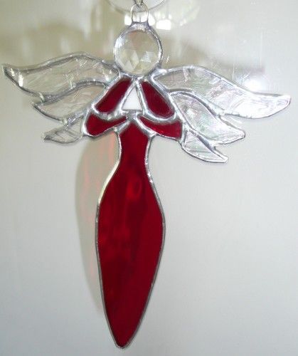 Stained Glass Christmas Angel Ornament – Red Christmas Ornament * | CreativeArtglass – Glass on ArtFire