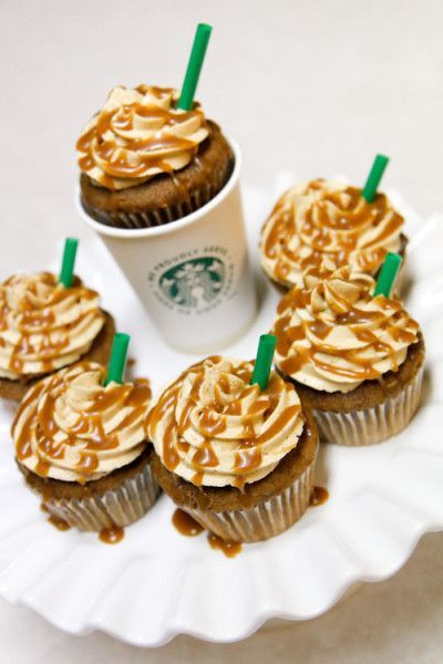 Starbucks Inspired Cupcake: coffee cake with coffee flavored buttercream and caramel drizzle.
