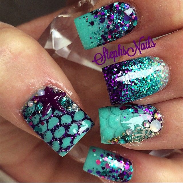 Stephanie Rochester @_stephsnails_ #mermaid#nails#ik…Instagram photo | Websta (Webstagram)
