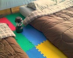 Tent Camping with Foam Floor Tiles