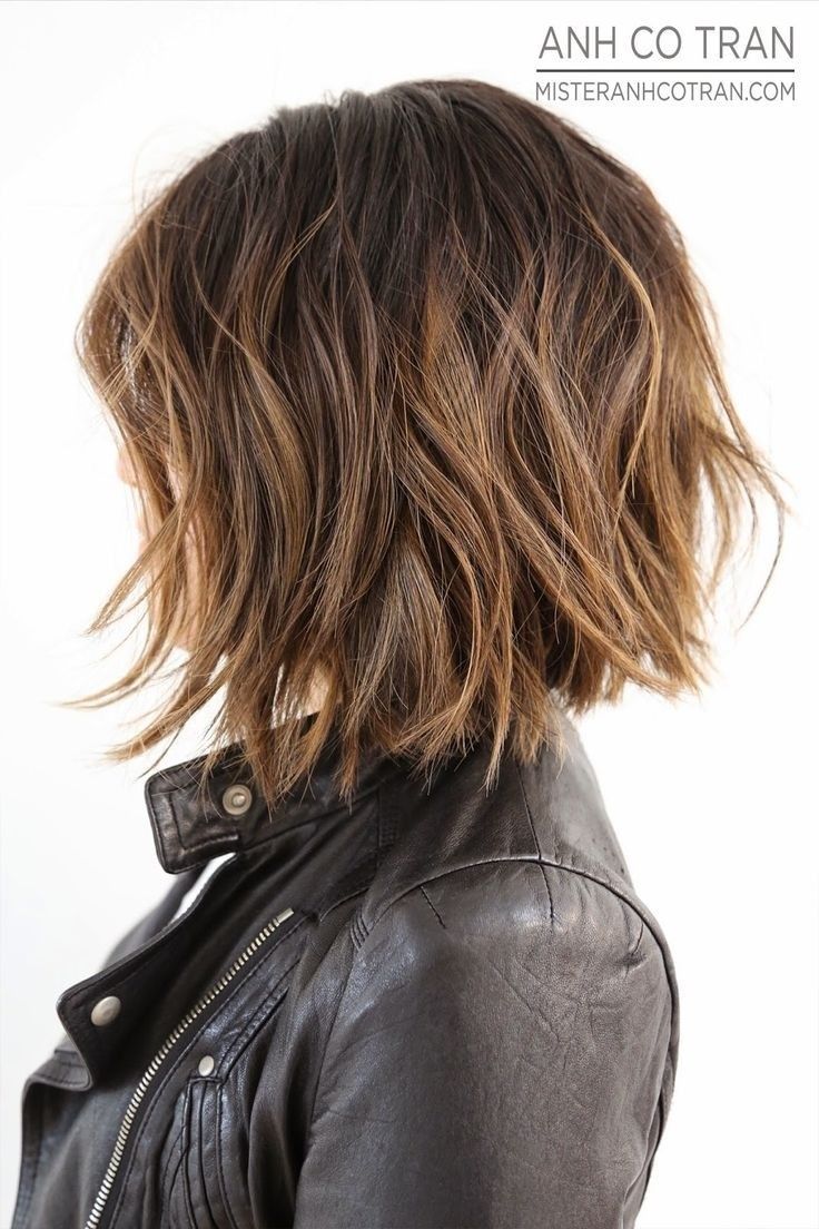 Textured Bob with Highlights – Short Haircuts for Thick Hair 2015