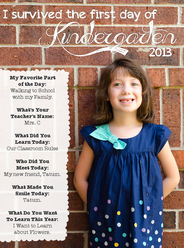 The First Day of Kindergarten – Interview Questions for after the 1st day of school