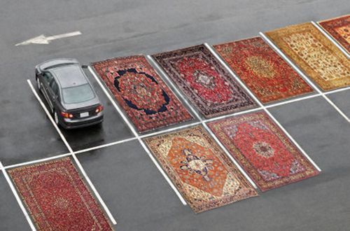 thejogging:  Occupy Parking Lots (with Persian Rugs), 2012 Installation View, Dimensions Variable
