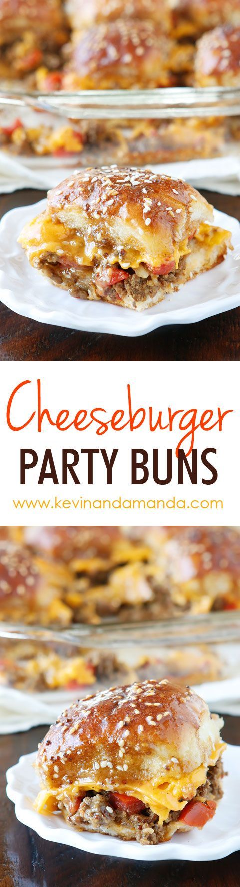 These Cheesy Party Burgers are so fun! Great to serve to a crowd or just to make dinner fun. Perfect for parties because you can