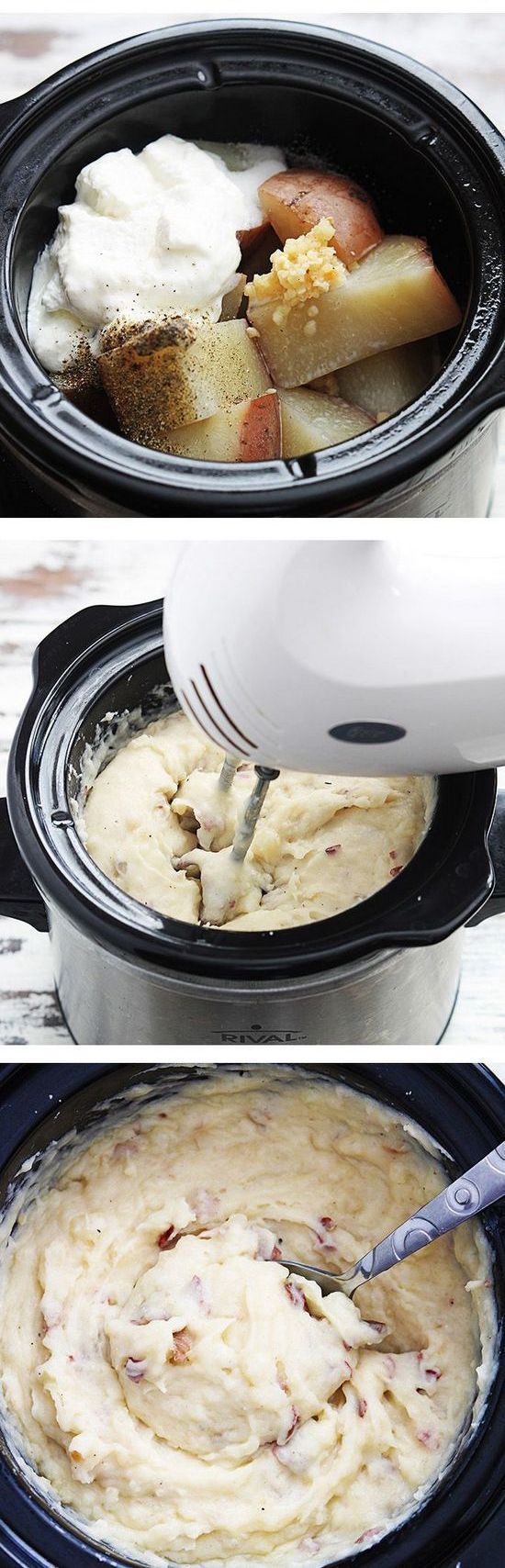 These slow cooker mashed potatoes will change your life. Creamy, tons of flavor, and seriously the easiest mashed potatoes you