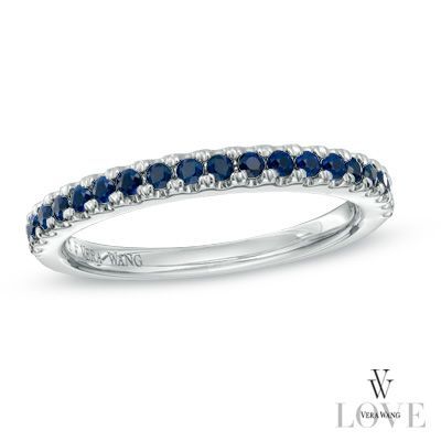 This band is set with brilliant blue sapphires, the traditional gemstone of faithfulness and unending love.