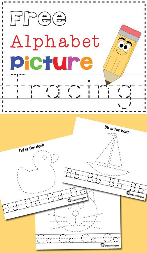 This is a fun printable handwriting pack from Totschooling that also includes tracing pictures for each letter of the alphabet.