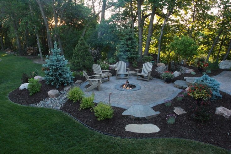 this is almost exactly what Im thinking for our backyard patio. minus the firepit.