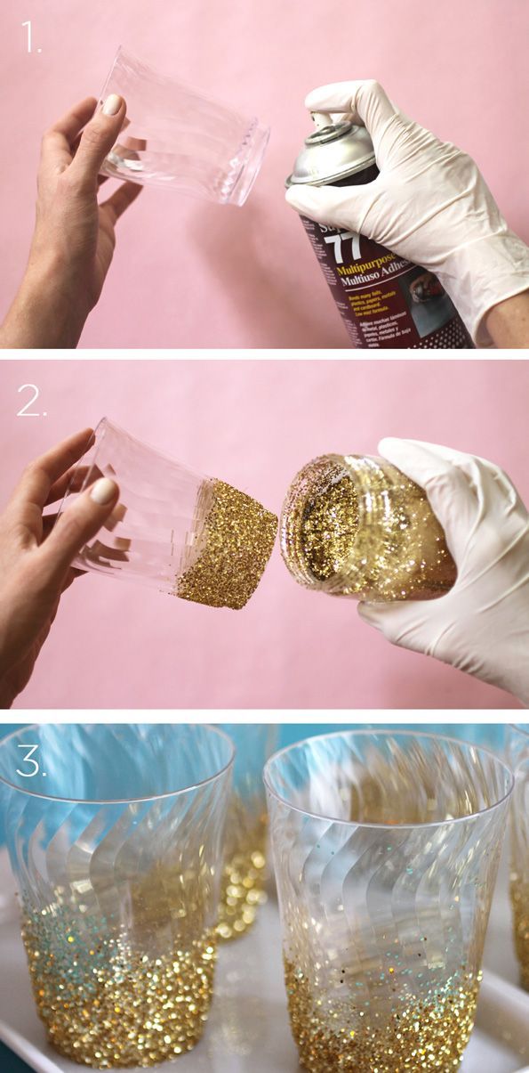 This is epic – and you only need to let them dry for about five minutes before they are ready to use DIY Glitter-Dipped Cups