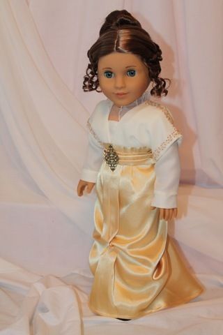 Titanic Roses Deck dress for American Girl Doll. OOAK. Hand beading around sleeves and across shoulders by All Dolled Up Doll