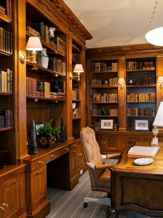Traditional Home Office Library Design, Pictures, Remodel, Decor and Ideas – page 3