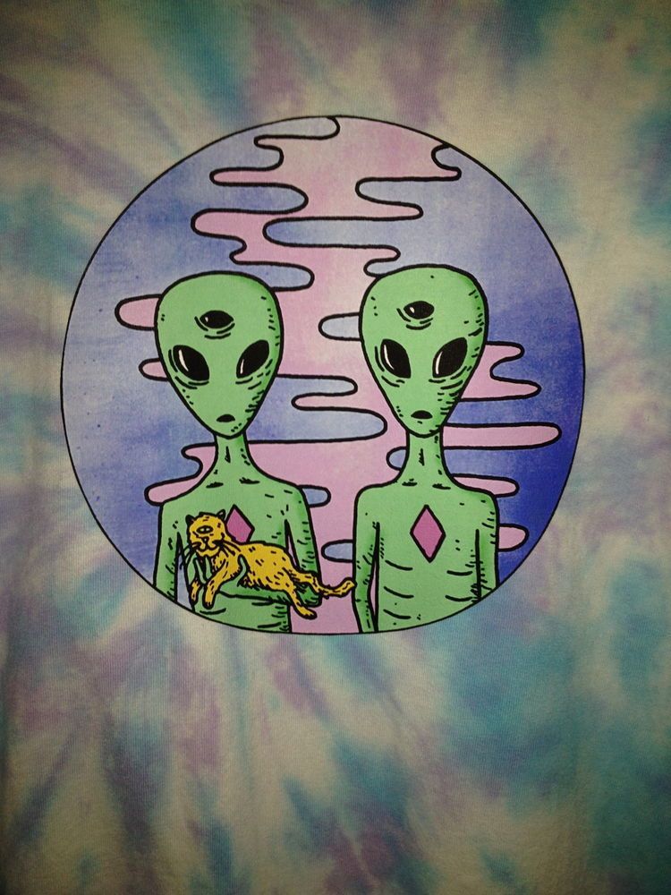 Trippy Alien Cats Tie Dye T Shirt // Hippie Festival #Handmade #GraphicTee THE CAT MADE IT FOR ME