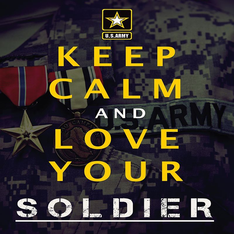 US Military Army “Keep Calm and Love Your Soldier” poster. Great gift for Military Wives, Military Girlfriends, Military Moms, and