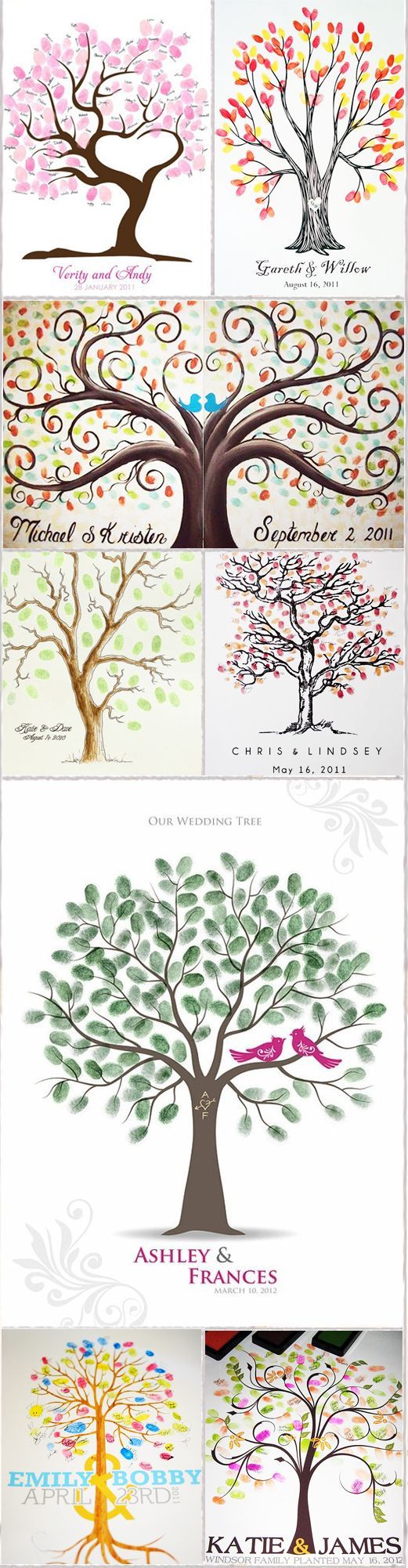 Wedding Tree~The leaves are made of fingerprints from each guest at the wedding!
