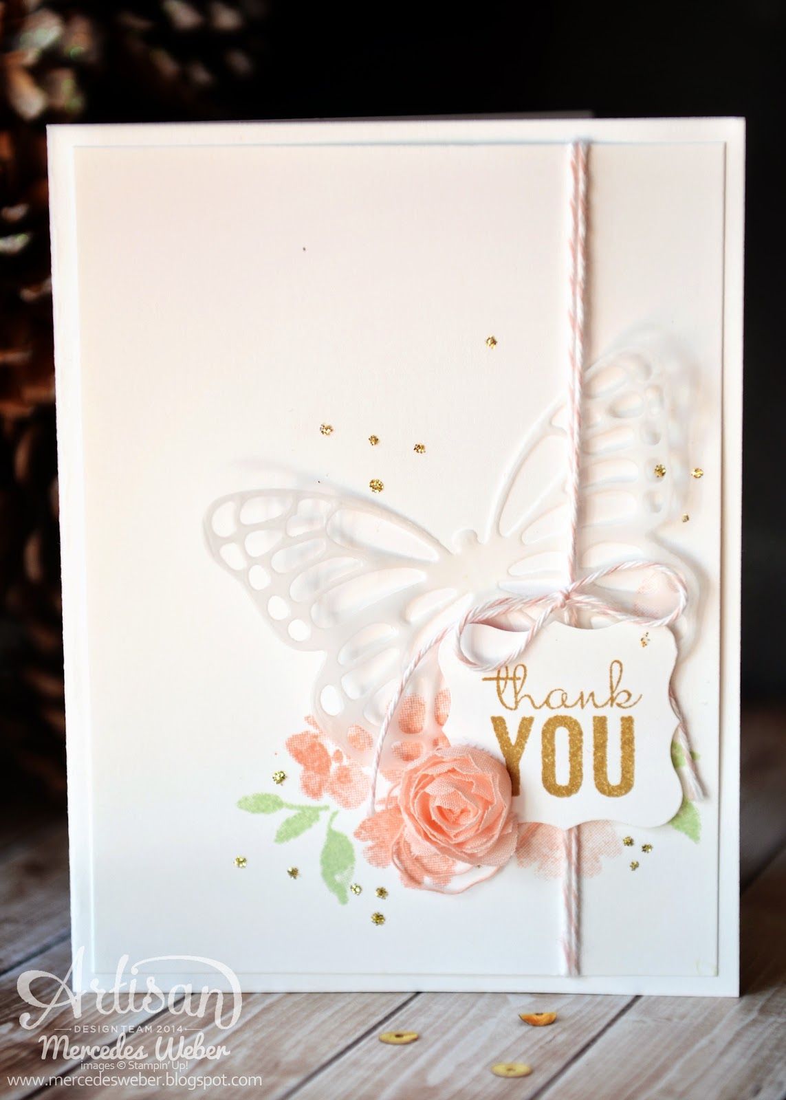 Wednesday, January 14 Creations by Mercedes: Stampin Up Artisan Blog Hop Painted Petals, Butterflies Thinlits Dies