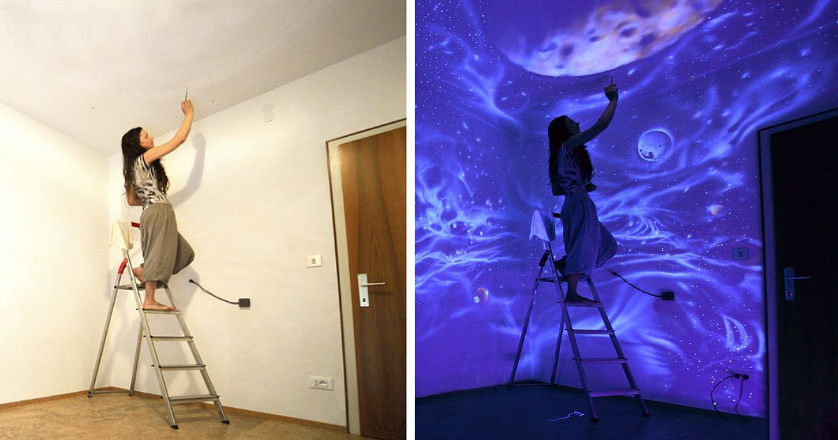 When The Lights Go Out, My Glowing Murals Turn These Rooms Into Dreamy Worlds | Bored Panda