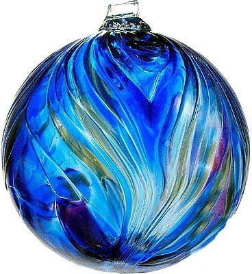 Wiccan Moonsong: Kitras Art Glass Winter Solstice Feather Witch Ball