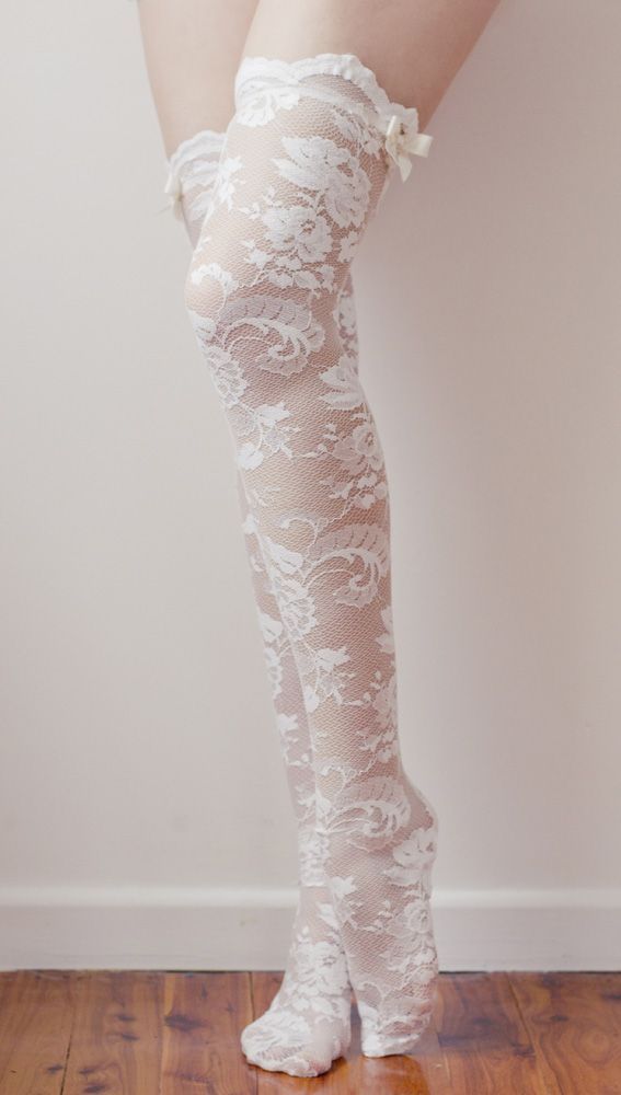 Willow stay-ups    Gorgeous Ivory French lace stay-up stockings with ribbon detail.