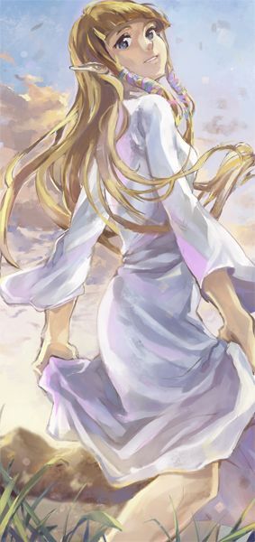 Zelda from The Legend of Zelda Skyward Sword, in her goddess dress