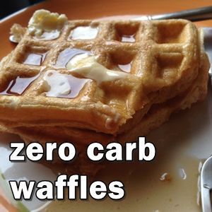 Zero Carb Waffles. No, Im not kidding. Also has a recipe for low carb protein waffles.
