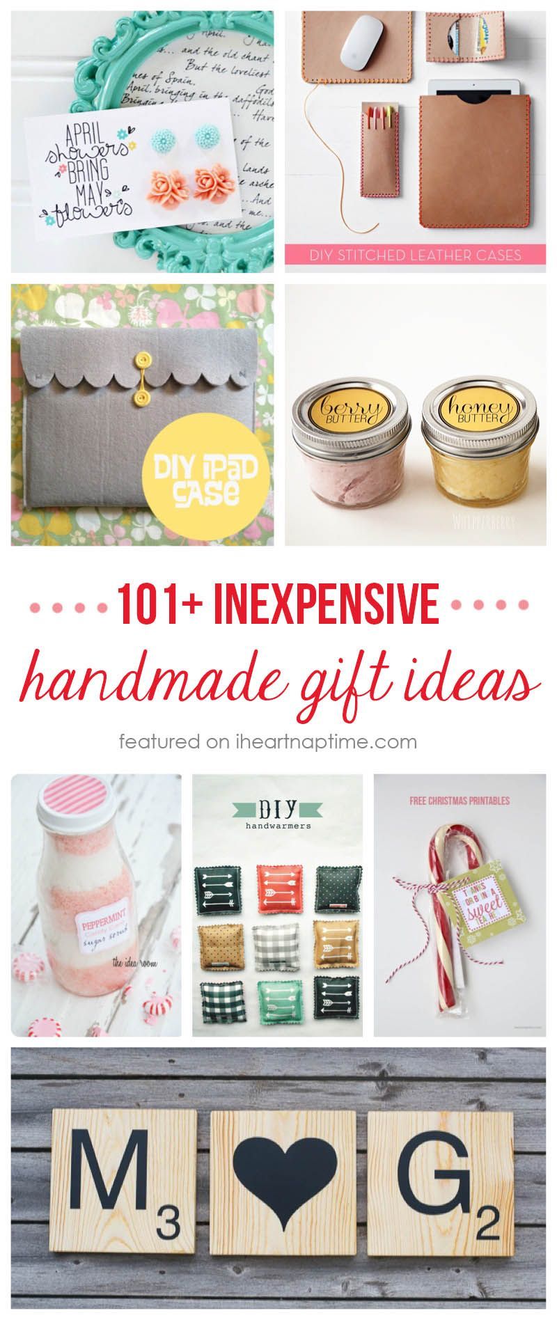 101+ inexpensive handmade Christmas gifts …so many great ideas that would be easy to make!