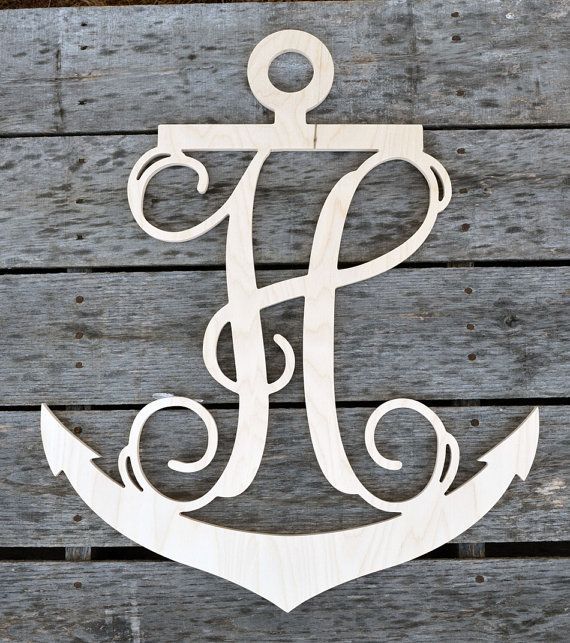 20 inch Anchor Wooden Single Letters Wall Monogram by ACharmedNest