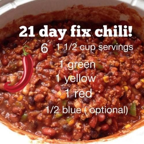 21 Day Fix Chili Recipe. Clean Eating Comfort food for when it gets cold outside!