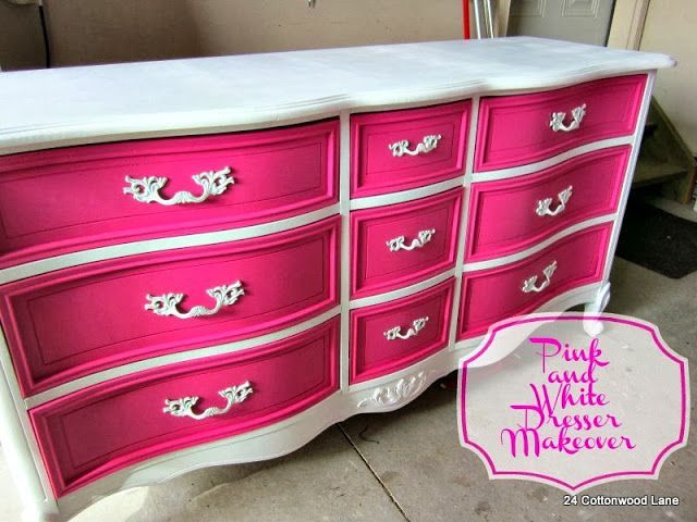 24 Cottonwood Lane: Pink and White Dresser Makeover via @Jenna Nelson Nelson – 24 Cottonwood Lane