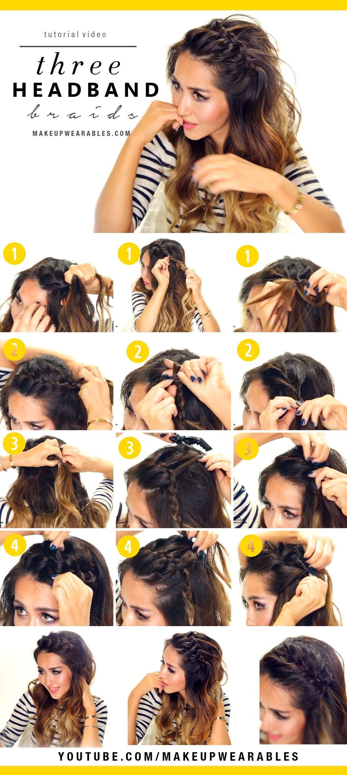 3 Easy Headband Braids – Cute half-up hairstyles for everyday!