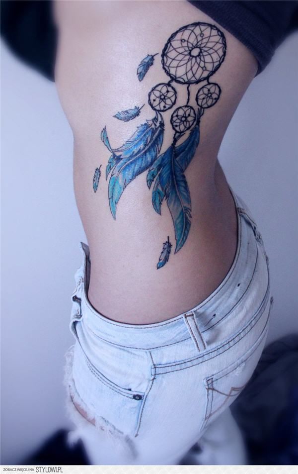 A dreamcatcher Tattoo is a special form of feather tattoo and has strong links to American native culture. It is also a popular