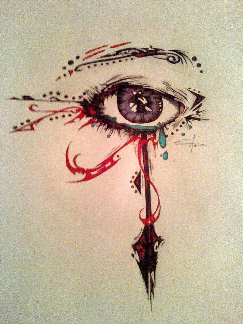 An interesting interpretation of “the eye of Rah”- an ancient Egyptian spiritual symbol- watercolour tattoo idea