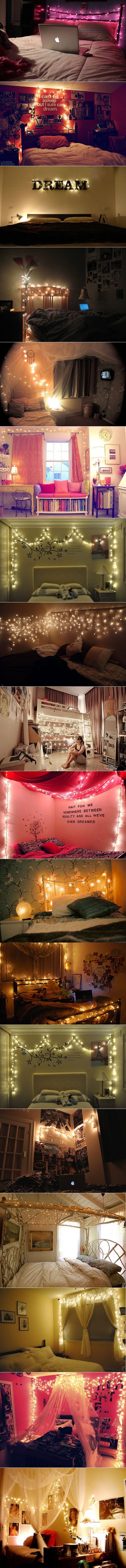 Apparently all perfect teen rooms have christmas lights and inspiring quotes