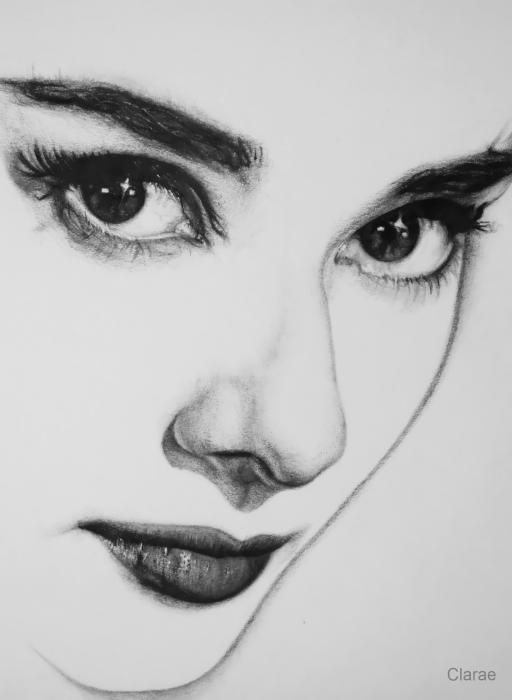 Audrey Hepburn Painting, Portrait, Pencil, Paper, 10x13x0cm, 2012