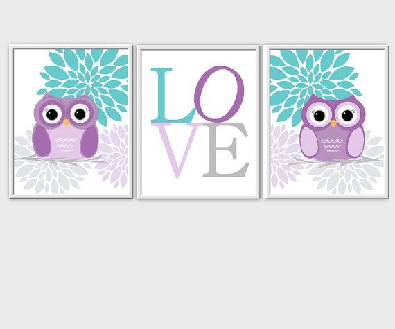 Baby Girl Nursery Wall Art Purple Teal Gray Baby by dezignerheart, $32.00 Jordan buy me these!!!!!!!