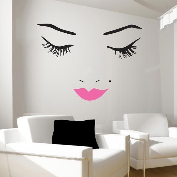 Beautiful Face Wall Decal | Wall Decal World | Perfect for a teenage girls room or a make-up area!