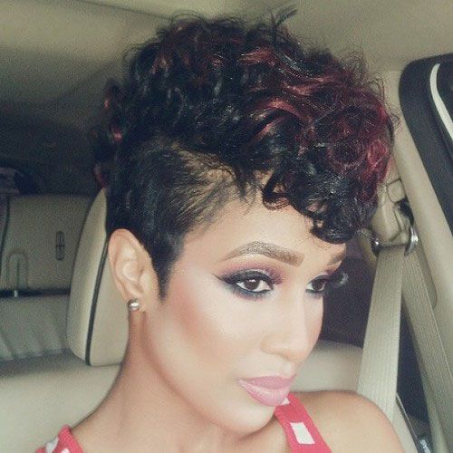 Black and Red Curls Mohawk
