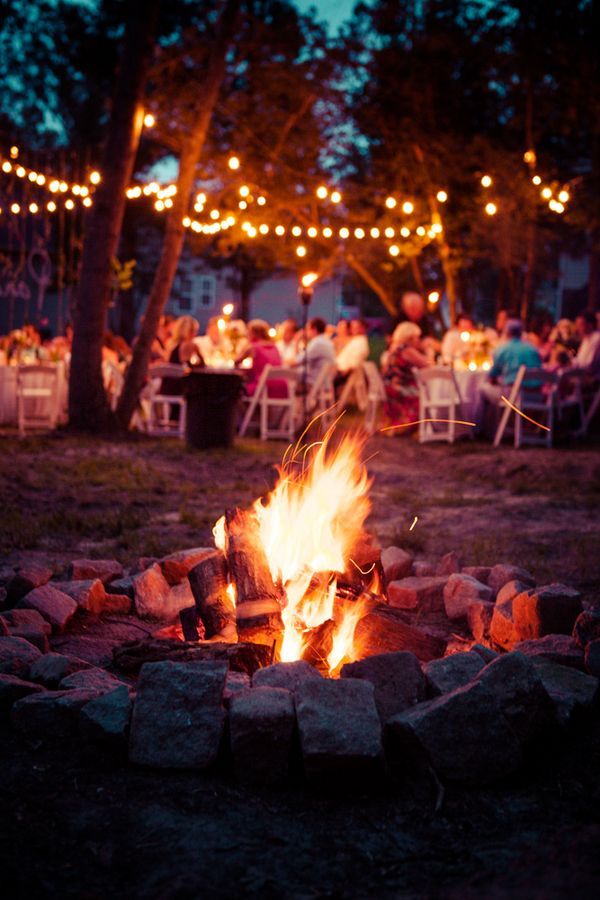 Bonfires at weddings make amazing pictures | Kristen s gorgeous backyard Virginia wedding | Images by What a Lovely Photo
